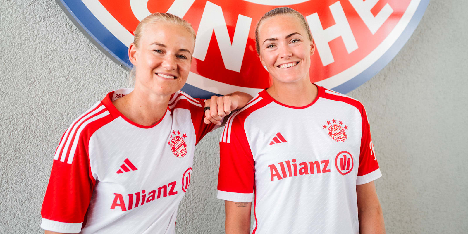 Pernille Harder and Magdalena Eriksson at FC Bayern Campus
